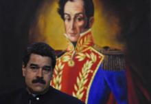 Conférence de presse du président vénézuélien Nicolas Maduro au palais Miraflores de Caracas, le 22 