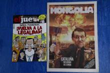 Les Unes des journaux satiriques "El Jueves" et "Mongolia", représentant le Premier ministre espagno