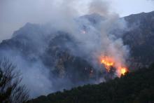 L'incendie, près de Ghisoni, en Haute-Corse, le 28 octobre 2017