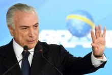 Le président brésilien Michel Temer sle 26 juin 2017 à Brasilia