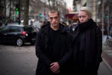 Piotr Pavlenski et sa femme Oksana Chaliguina à Paris le 16 janvier 2017