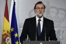Le Premier ministre espagnol Mariano Rajoy, le 1er octobre 2017 à Madrid