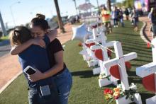Hommage aux victimes de la tuerie à LAs Vegas, le 6 octobre 2017
