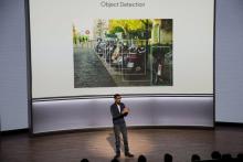 Le patron de Google, Sundar Pichai, lors d'une présentation à San Francisco, le 4 octobre 2017