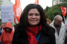Raquel Garrido, de La France insoumise, le 2 novembre 2013 à Carhaix-Plouguer