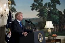 Le président américain Donald Trump à la Maison Blanche, le 13 octobre 2017 à Washington