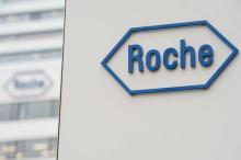 Logo du groupe pharmaceutique Roche le 17 février 2015 à Bâle