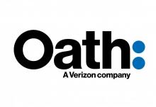 Le logo d'Oath, entité qui regroupe AOL et Yahoo au sein du géant américain des télécoms Verizon, le