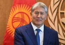 Almazbek Atambaïev, le président sortant du Kirghizistan, au siège de l'ONU à New York, le 20 septem