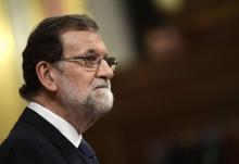 Le Premier ministre espagnol Mariano Rajoy, lors d'une séance au Parlement, le 11 octobre 2017
