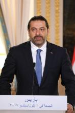 Saad Hariri lors d'une conférence de presse à Paris le 1er septembre 2017