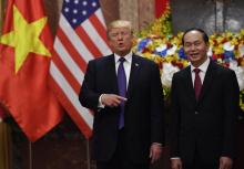 Le président américain Donald Trump et son homologue vietnamien Tran Dai Quang, le 12 novembre 2017 