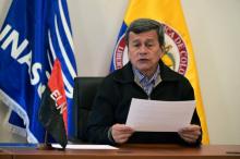 Le commandant Pablo Beltran, chef négociateur de la guérilla colombienne ELN, le 7 novembre 2017 à S