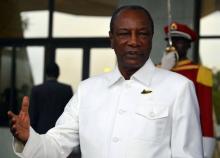 Le président guinéen Alpha Condé, le 17 août 2017 à Ouagadougou