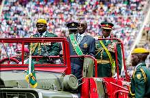 Robert Mugabe pendant les célébrations de l'indépendance du pays le 18 avril 2017 à Harare