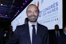 Le premier ministre Édouard Philippe lors du 100e congrès des maires de France, à Paris, le 21 novem