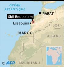 Localisation de Sidi Boulaalam au Maroc, où au moins 15 personnes ont été tuées dimanche dans une bo