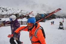 Lancement de la station de sports d'hiver de Porté-Puymorens dans les Pyrénées-Orientales, en France