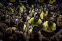 Des détenus dans la prison surpeuplée de Quezon aux Philippines le 27 juillet 2017