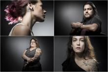 Photo montage créé le 25 juillet 2017 de victimes des attentats de Paris, qui montrent leurs tatouag