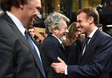 L'ancien ministre de la Ville Jean-Louis Borloo et le président de la République Emmanuel Macron à T