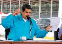 Le président vénézuélien Nicolas Maduro lors d'une conférence de presse à Caracas, le 17 octobre 201