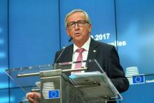Le président de la Commission européenne Jean-Claude Juncker, lors d'une conférence de presse à Brux