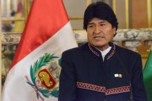 Le président bolivien Evo Morales, au Palais présidentiel de Lima, le 1er septembre 2017