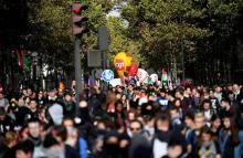 Manifestation contre les ordonnances réformant le code du travail, le 19 octobre 2017 à Paris