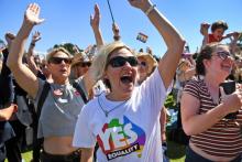 Des militantes en faveur de la légialisation du mariage gay rassemblées à Sydney, le 15 novembre 201