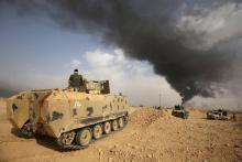 Les forces irakiennes et les Les unités paramilitaires du Hachd al-Chaabi avancent vers la ville d'a