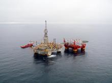 Plate-forme pétrolière de la compagnie norvégienne Statoil le 22 septembre 2012 auy large de Bergen 