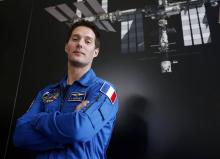 L'astronaute français Thomas Pesquet, lors d'une conférence de presse à Paris, le 17 mars 2014
