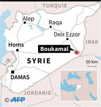 Carte de Syrie localisant Boukamal, ultime bastion de l'EI conquis par l'armée syrienne jeudi et par