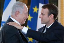 Le président français Emmanuel Macron et le Premier ministre israélien Benjamin Netanyahu le 16 juil