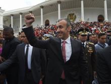 Le vice-président du Venezuela Tareck El Aissami, à Caracas le 5 juillet 2017, lors de la fête de l'