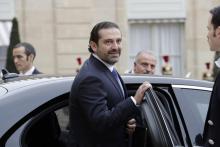 Le Premier ministre libanais Saad Hariri, après une rencontre à l'Élysée avec Emmanuel Macron, le 18