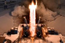 La fusée Soyouz-2.1b transportant le satellite Meteor décolle du cosmodrome de Vostochny, le 28 nove