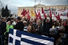 Manifestation contre l'austérité devant le parlement grec, le 18 mai 2017