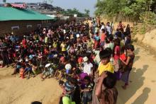 Des réfugiés rohingyas dans le camp de Balukhali, au Bangladesh, le 22 novembre 2017
