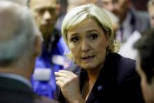 Marine Le Pen en visite au Salon de l'agriculture le 28 février 2017 à Paris