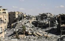 La ville de Raqa, en Syrie, ravagée par les combats contre les combattants de l'Etat islamique, le 1