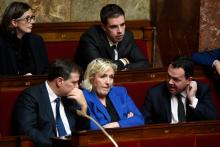Marine Le Pen (C), le 12 décembre 2017 à l'Assemblée nationale