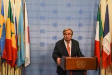 Le secrétaire général des Nations unies Antonio Guterres, le 5 décembre 2017 à New York