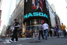 L'immeuble du NASDAQ sur Times Square, le 6 mai 2010 à New York