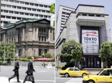Le siège de la Banque du Japon (g), qui a pratiqué une politique crédit très bon marché dans les ann