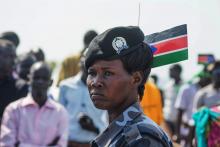 Une policière sud-soudanaise à Juba, le 9 juillet 2015