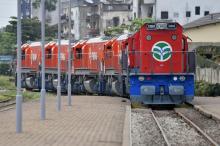 Locomotives de la Société internationale de transport africain par rail, qui gère la ligne de du che