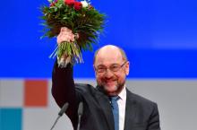Martin Schulz, le 7 décembre 2017 après sa réélection à la tête du Parti social-démocrate allemand, 