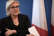 Marine Le Pen le 8 décembre à Nanterre, au nord-ouest de Paris
